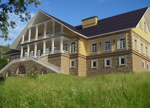 Дизайн загородного дома (Беларусь). 10 комнат. 1500 м(2). Классический стиль.